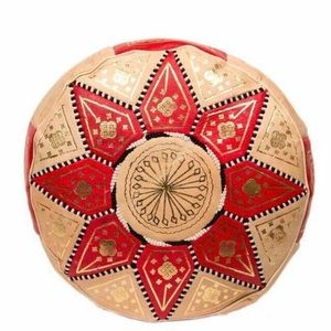 Moroccan Leather Pouf
